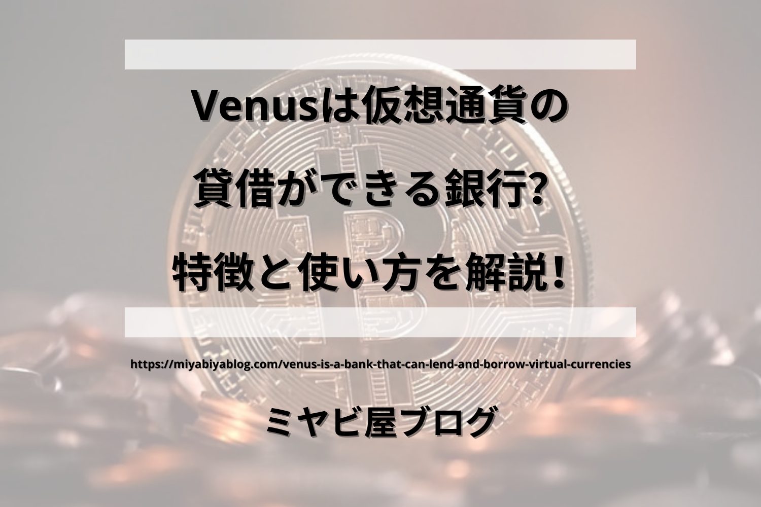 「Venusは仮想通貨の貸借ができる銀行？特徴と使い方を解説！」のイメージ画像。